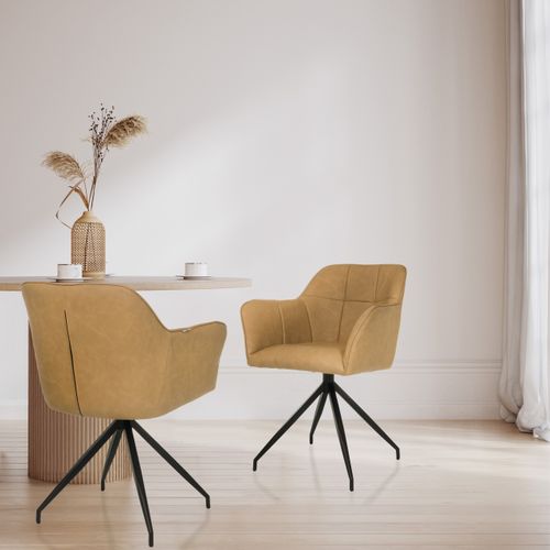 Chaise De Salle à Manger Elverum Spu Simili Cognac