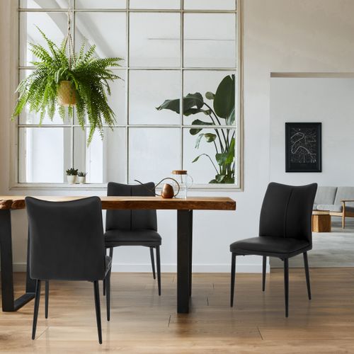 Chaise De Salle à Manger Viseto Simili Noir