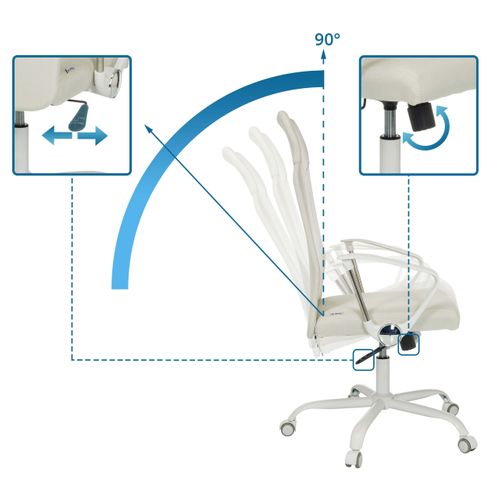 Chaise De Bureau Stryka W Tissu Beige Accoudoirs Compris