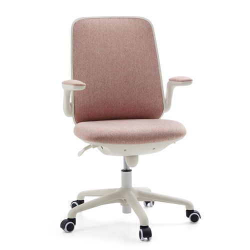 Chaise Pivotante Pour Des Enfants Swivelo Tissu Rose Avec Accoudoirs Rabattables