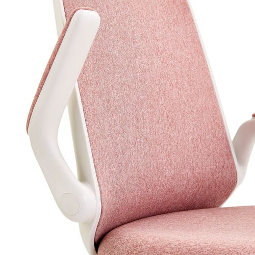 Chaise Pivotante Pour Des Enfants Swivelo Tissu Rose Avec Accoudoirs Rabattables