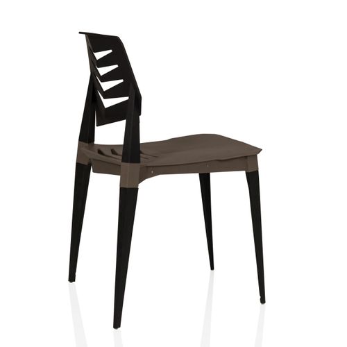 Chaise D'extérieur Flecharo Plastique Marron/noir Sans Accoudoirs