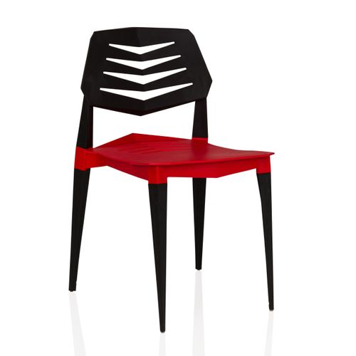 Chaise D'extérieur Flecharo Plastique Rouge/noir Sans Accoudoirs