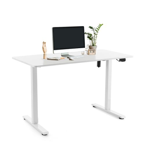 Bureau Worktime Panneau Mdf, Cadre En Acier Blanc