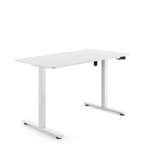 Bureau Worktime Panneau Mdf, Cadre En Acier Blanc