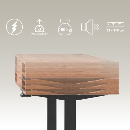 Bureau Worktime Style Panneau De Particules Revêtu De Mélamine Chêne/noir