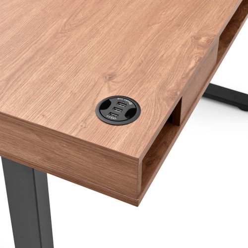 Bureau Worktime Style Panneau De Particules Revêtu De Mélamine Chêne/noir