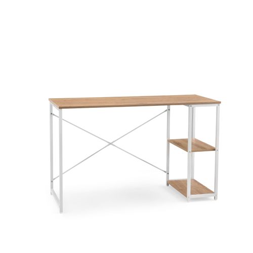 Bureau Easy Up2 Panneau De Particules Mélaminé, Structure En Acier Peinte En Époxy Blanc/chêne