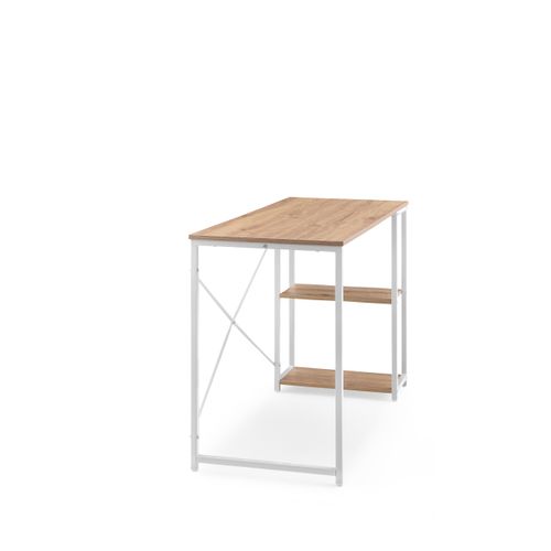 Bureau Easy Up2 Panneau De Particules Mélaminé, Structure En Acier Peinte En Époxy Blanc/chêne