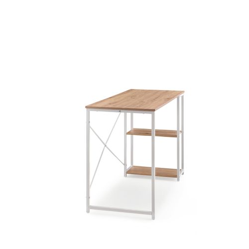 Bureau Easy Up2 Panneau De Particules Mélaminé, Structure En Acier Peinte En Époxy Blanc/chêne