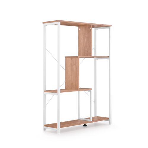 Étagère Kalag Eco Panneau De Particules Mélaminé, Structure En Acier Peinte En Époxy Blanc/chêne