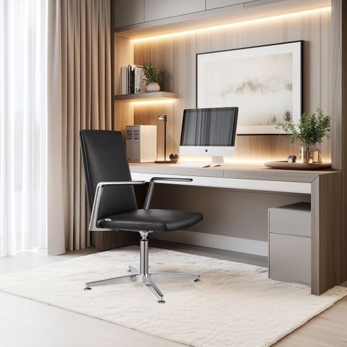 Chaise Ambassado V Simili Noir Accoudoirs Compris