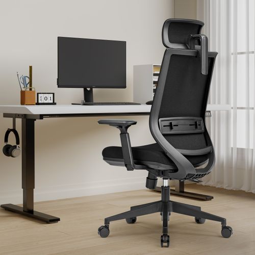 Fauteuil De Bureau Profondo F Tissu Noir Accoudoirs Fournis (réglables En Hauteur)