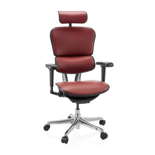 Fauteuil De Bureau Ergohuman Ultra L Gen2 Cuir Bordeaux Avec Accoudoirs (réglables En Hauteur)