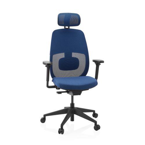 Fauteuil De Bureau Skandis Pro Tissu / Tissu Maille Bleu Accoudoirs Fournis (réglables En Hauteur)