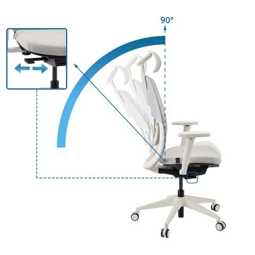 Fauteuil De Bureau Skandis Pro Tissu / Tissu Maille Gris Accoudoirs Fournis (réglables En Hauteur)