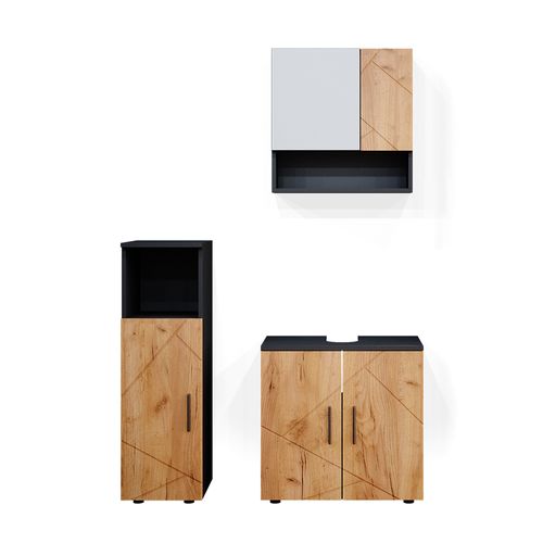 Meubles Bain Irma 36811 Chêne Doré/anthracite 3 Parties