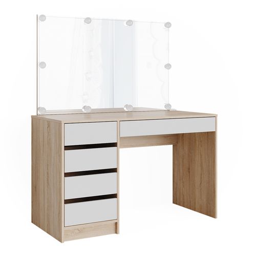 Coiffeuse Sherry 36884 Blanc/sonoma 120cm Avec Éclairage LED