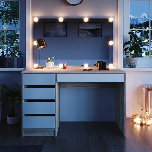 Coiffeuse Sherry 36884 Blanc/sonoma 120cm Avec Éclairage LED