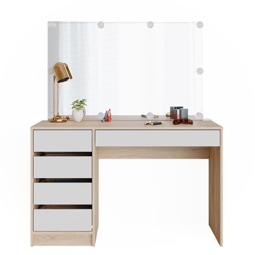 Coiffeuse Sherry 36884 Blanc/sonoma 120cm Avec Éclairage LED