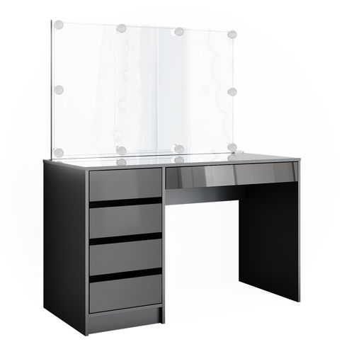 Coiffeuse Sherry 36888 Anthracite 120cm Avec Éclairage LED