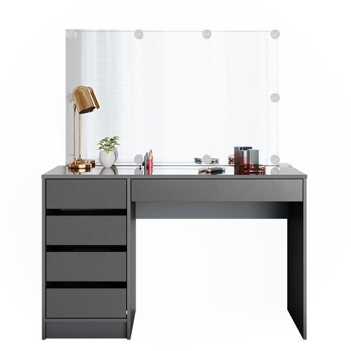 Coiffeuse Sherry 36888 Anthracite 120cm Avec Éclairage LED