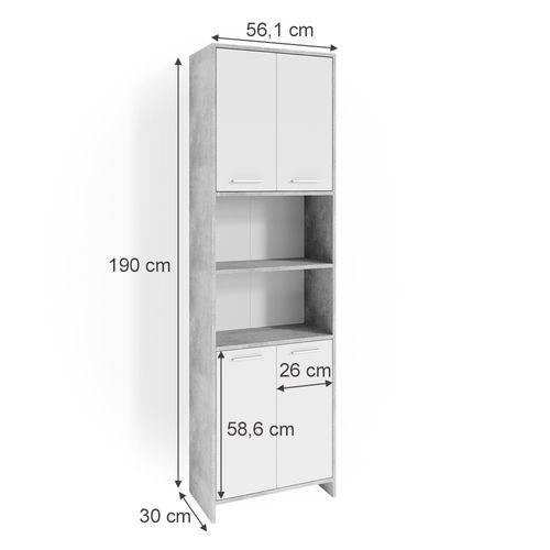Colonne De Salle De Bain Maris, Béton, 56.1x190cm