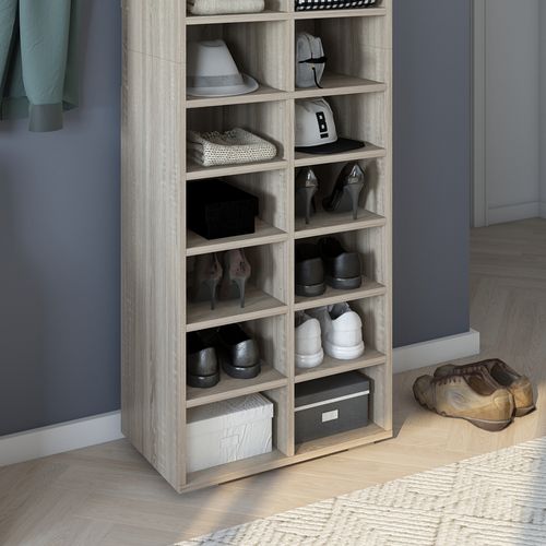 Armoire à Chaussures Paris, Sonoma, 52.4x183.3cm 22 Compartiments