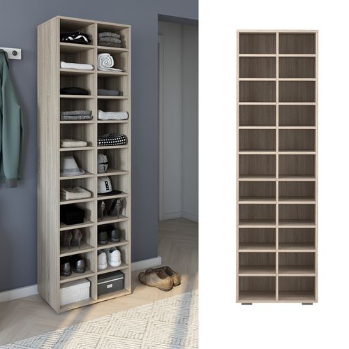 Armoire à Chaussures Paris, Sonoma, 52.4x183.3cm 22 Compartiments