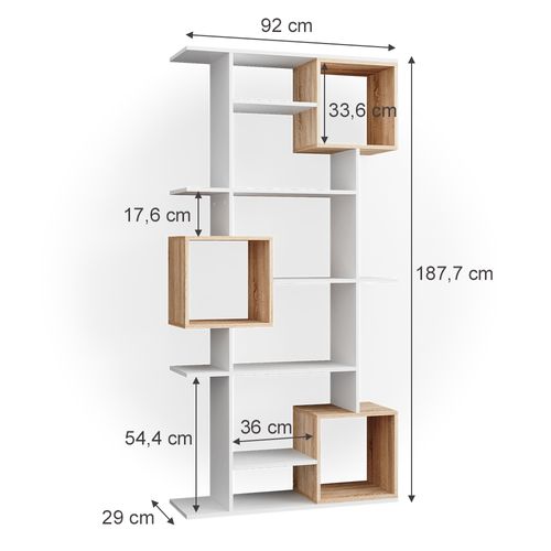 Meuble De Rangement Cube Cube 36772 Blanc/sonoma 92x187.7cm