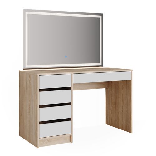 Coiffeuse Sherry 36920 Blanc/sonoma 120cm Avec Miroir LED