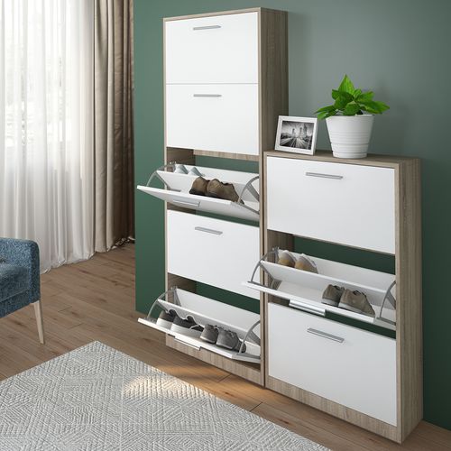 Meuble à Chaussure Gizmo 36733 Blanc/sonoma 59x169.5cm