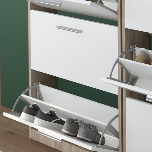 Meuble à Chaussure Gizmo 36733 Blanc/sonoma 59x169.5cm