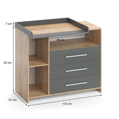 Commode à Langer Oskar 36683 Anthracite/sonoma 113x100cm