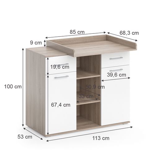 Commode à Langer Leonie 36685 Sonoma 113x109cm