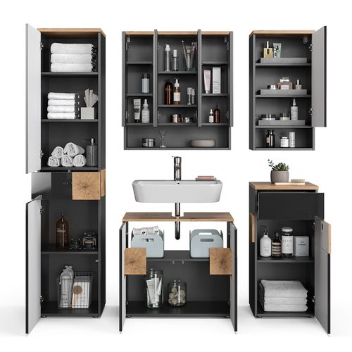 Ensemble De Meubles De Salle De Bains Eden 36926 Anthracite 5 Pièces