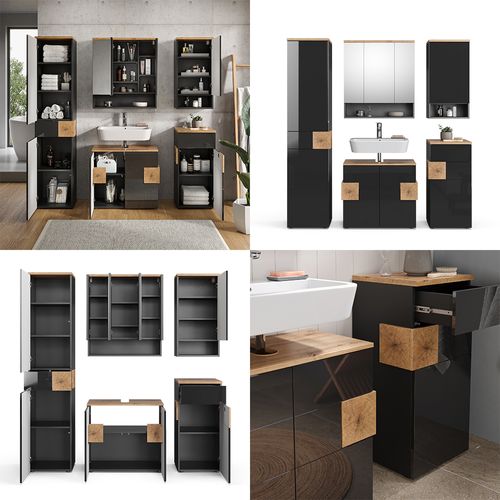 Ensemble De Meubles De Salle De Bains Eden 36926 Anthracite 5 Pièces