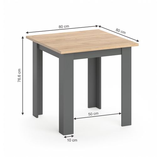 Table De Salle à Manger Karlos 36815 Chêne De Force Doré 80x80cm