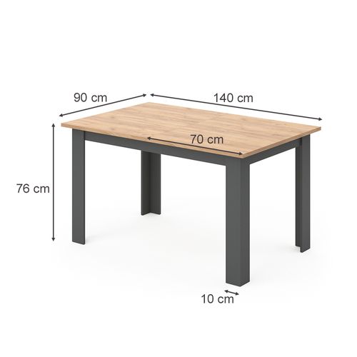 Table De Salle à Manger Karlos 36816 Chêne De Force Doré 140x90cm