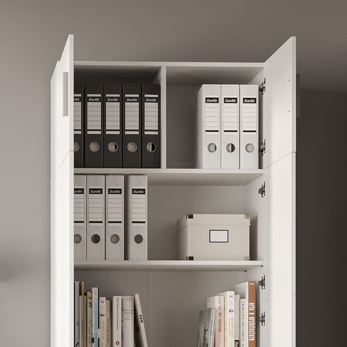 Étagère à Dossiers Frank 36977 Blanc 80x182.4cm Avec Rehausse Darmoire