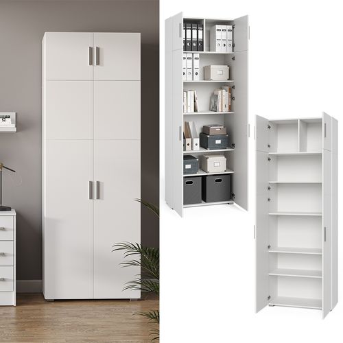 Étagère à Dossiers Frank 36977 Blanc 80x182.4cm Avec Rehausse Darmoire