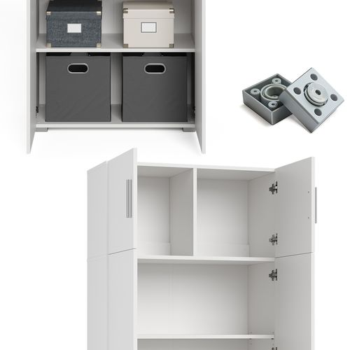 Étagère à Dossiers Frank 36977 Blanc 80x182.4cm Avec Rehausse Darmoire