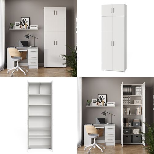 Étagère à Dossiers Frank 36977 Blanc 80x182.4cm Avec Rehausse Darmoire