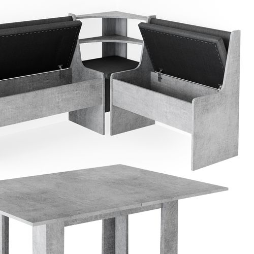 Groupe De Banquettes Dangle Roman 36915 Béton 150x120cm Avec Table