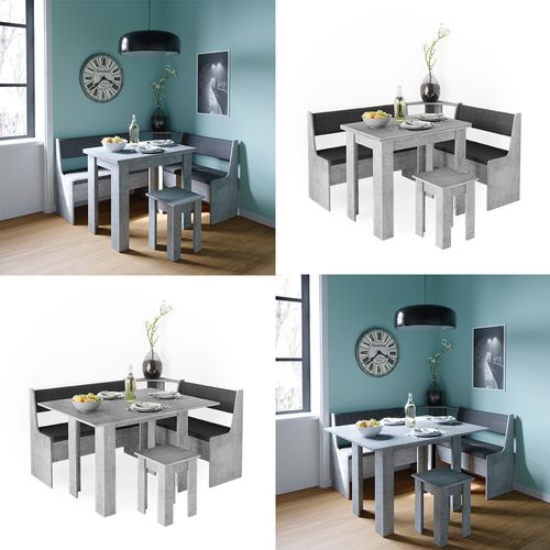 Groupe De Banquettes Dangle Roman 36915 Béton 150x120cm Avec Table