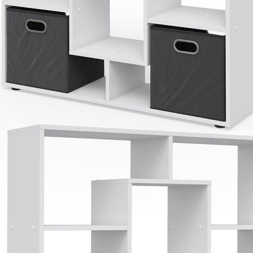 Étagère Pivotante 37001 Blanc 107.2x143cm Avec 2 Boxes Pliants