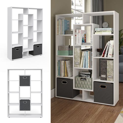Étagère Pivotante 37001 Blanc 107.2x143cm Avec 2 Boxes Pliants