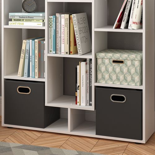 Étagère Pivotante 37001 Blanc 107.2x143cm Avec 2 Boxes Pliants