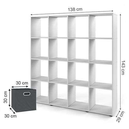 Meuble De Rangement Cube Karree, Blanc, 138.5x142.5cm