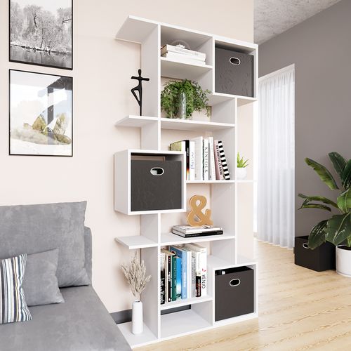 Meuble De Rangement Cube Cube 37009 Blanc 92x187.7cm Avec 2 Boîtes Pliantes